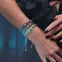 Elysian Waves | Iced Silver Skulls x Violet GloWeave | Macrame Bracelet